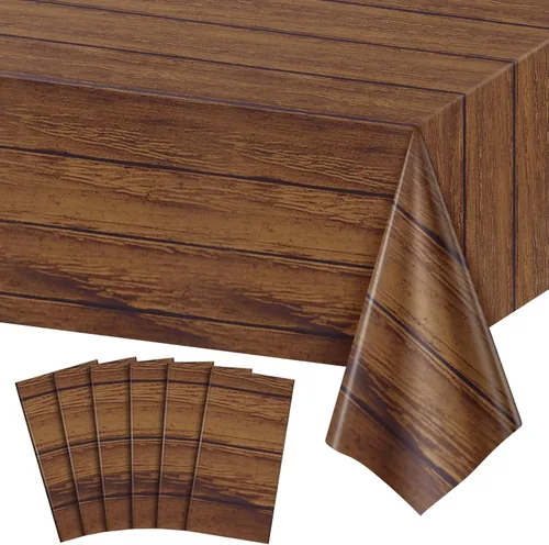 Vista 15 de Paquete de 6 manteles de plástico para cumpleaños, mantel desechable