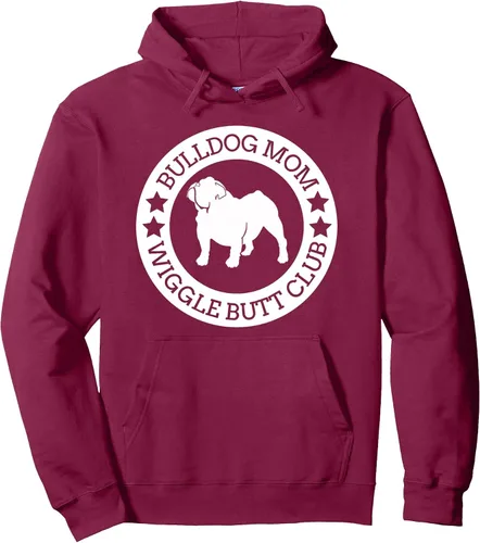Vista 13 de Bulldog Inglés Mom Wiggle Butt Club Camiseta para mujer Sudadera con capucha Gris asfalto
