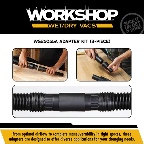 Vista 4 de Workshop WS25055A - Adaptador para aspiradora húmeda o seca, juego de combo de adaptador para aspiradora de casa, húmeda o seca