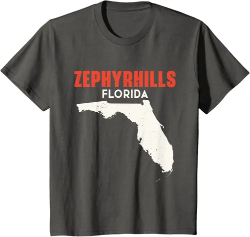 Vista 26 de Zephyrhills Florida USA State America Travel Floridian T-Shirt, Negro