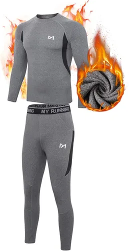 Vista 8 de MEETYOO - Ropa interior térmica para hombre, conjunto de calzoncillos largos, capa base de invierno, para esquí y correr Negro