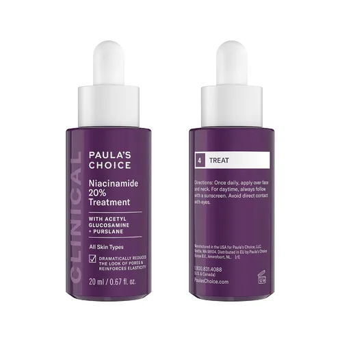 Vista 2 de Paula's Choice CLINICAL - Tratamiento de suero de niacinamida al 20% + tamaño de viaje, 2% ácido salicílico BHA, exfoliante líquido, juego de 2