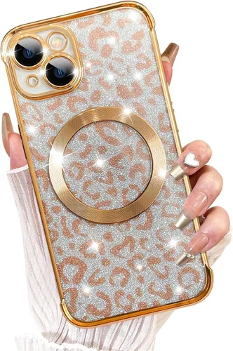 Vista 44 de Fiyart Diseñado para iPhone 16 Pro Max, Funda Compatible con MagSafe, Estampado de Guepardo, Placa de Protección de Cámara, Magnético, Brillante