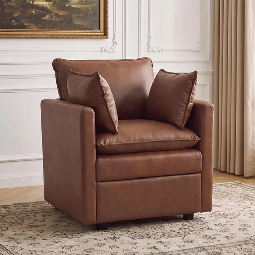 Vista 117 de Otomana cuadrada grande de 27 pulgadas con almacenamiento, reposapiés tapizado moderno con patas antideslizantes para sofá, mesa de café, sala
