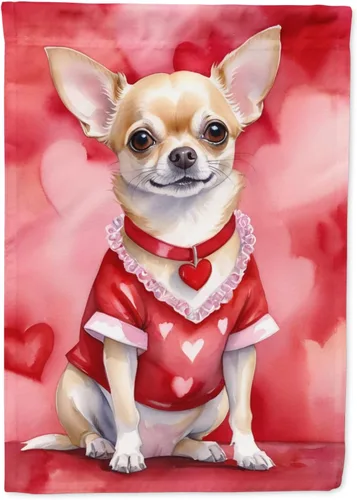 Vista 139 de Caroline's Treasures DAC5252GF Affenpinscher - Bandera de jardín con texto en inglés "My Valentine", bandera decorativa para patio exterior, patio