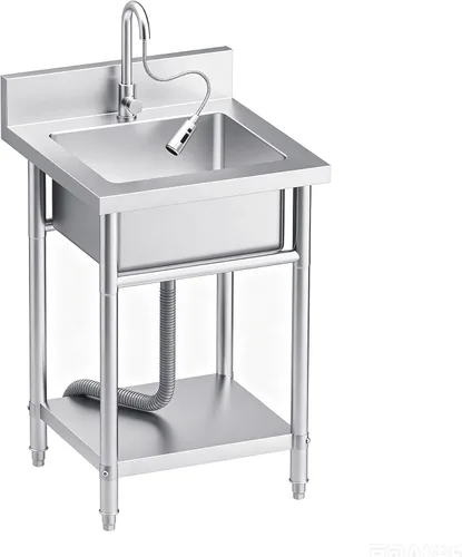 Vista 8 de 39in Large Capacity Stainless Steel Utility Sink with 2-Water Outlet Modes