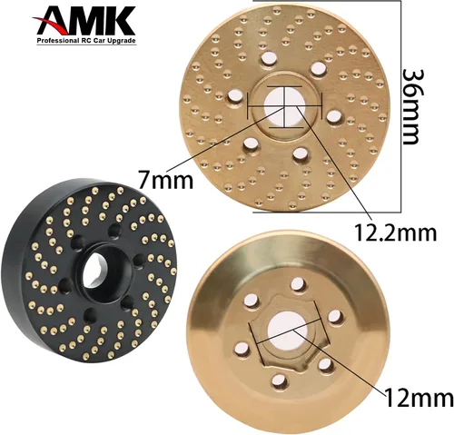Vista 3 de 4 pesos de rueda de latón, adaptador de cubo hexagonal de rueda de latón 1/10 para llantas Beadlock de 1.9 pulgadas/2.2 pulgadas para llantas