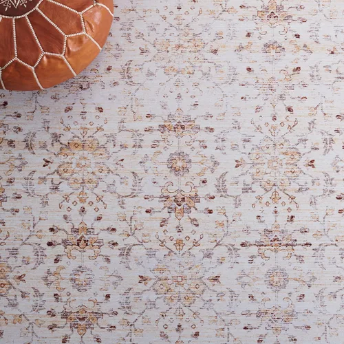 Vista 5 de SAFAVIEH Tucson Collection - Alfombra lavable de 2 pies 6 x 8 pies, beige y dorado, antideslizante, ideal para zonas de alto tráfico en sala
