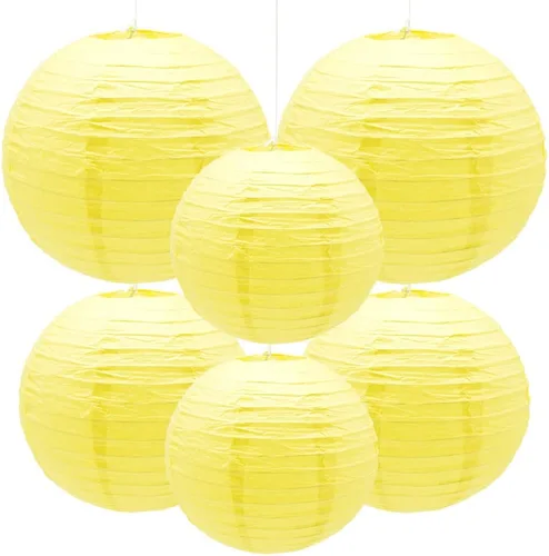 Vista 7 de 6 faroles de papel decorativos redondos colgantes para fiestas, aulas, bodas, Halloween, Navidad, decoración del hogar