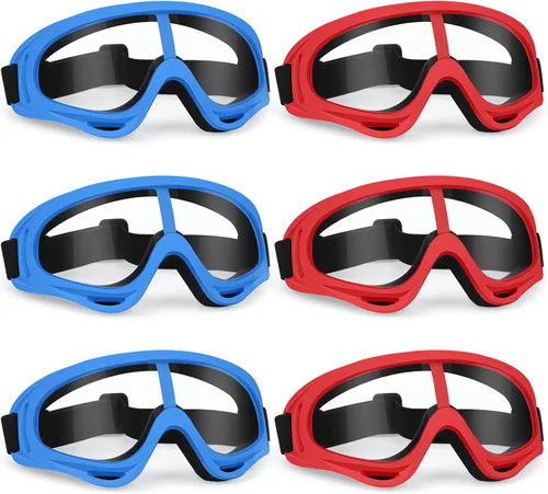 Vista 7 de YSCare Gafas Protectoras, Gafas de Seguridad, Lentes Compatibles con Pistolas Nerf para Batalla de Juego Paquete de 2 gafas - Blanco y negro