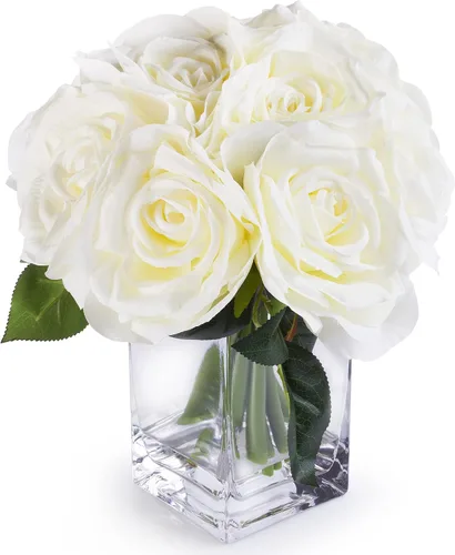 Vista 5 de WGV - Bloque de vidrio cuadrado alto para florero, longitud 3 pulgadas, altura 6 pulgadas, recipiente floral transparente, portavelas, terrario