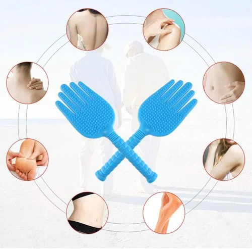 Vista 5 de AnHua 1 unids Clapper Meridian Shoot Health Beat Tapping Back Silicona Knock Body Hammer Fitness Masaje Stick Pat masajeador herramienta de cuidado