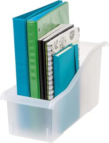Vista 9 de IRIS Contenedor de plástico para libros de Estados Unidos, paquete de 8, caja de contenedor de conexión vertical para oficina, dormitorio, estudio