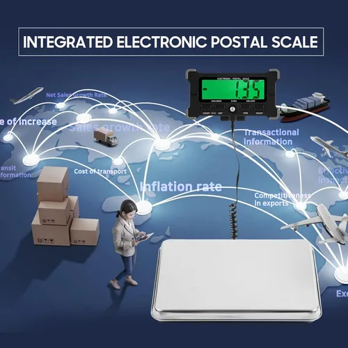 Vista 5 de Báscula postal electrónica de 660 libras/661.4 lbs, precisión de 1.76 oz/0.1 libras, pantalla LCD, plataforma grande de acero inoxidable de 16 x 12