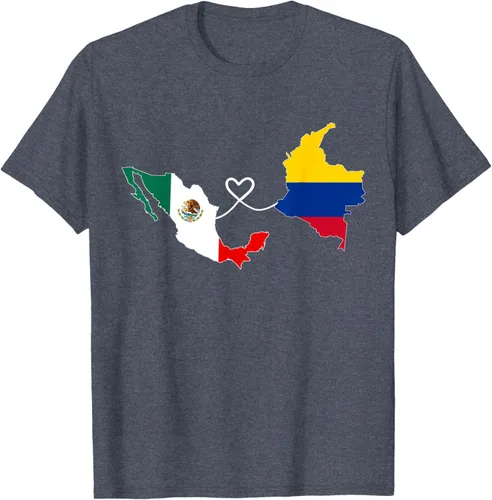 Vista 75 de Camiseta Half Colombian Half Mexican Flag Map DNA Mexico Colombia