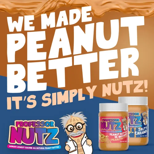 Vista 4 de Professor Nutz Mantequilla de maní orgánica, baja en calorías, mantequilla de nuez, mantequilla de maní natural, fibra natural, maní saludable, gran