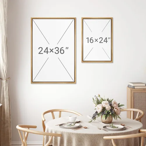 Vista 6 de MUDECOR Impresión en Lienzo Enmarcado Arte de Pared Pincelada Floral Abstracta en Tonos Neutros Cálidos Tonos Terrosos Ilustraciones Minimalismo