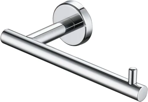 Vista 9 de JQK Soporte de papel higiénico negro, dispensador de papel higiénico de acero inoxidable 304 de 5 pulgadas de grosor de 0.032 in, montaje en pared