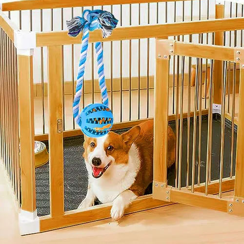 Vista 3 de Engorgio Juguetes interactivos para masticar perros, ayudas de entrenamiento para cachorros, dispensador de golosinas de rompecabezas con cuerda