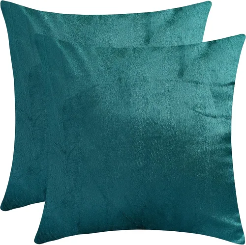 Vista 7 de The White Petals Fundas de almohada marrones (terciopelo sintético sólido, 16 x 16 pulgadas, paquete de 2)
