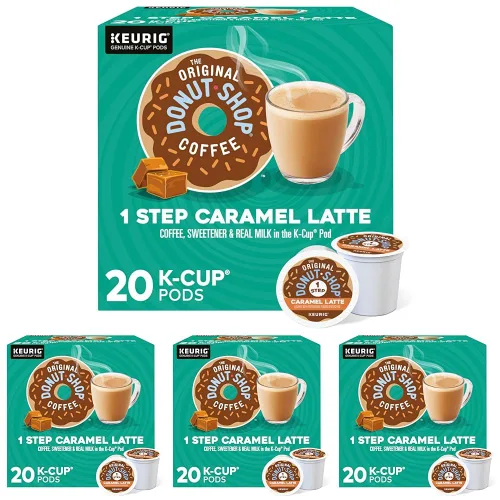 Vista 20 de The Original Donut Shop - Cápsulas de Caramel Latte para Single-Serve Keurig K-Cup, café saborizado, 20