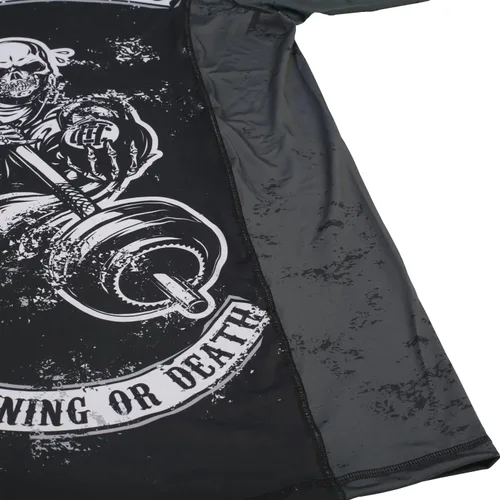 Vista 5 de Hardcore Training Camiseta de compresión para hombre, manga larga, Jiu Jitsu, MMA No-Gi, BJJ apretada, capa base de combate