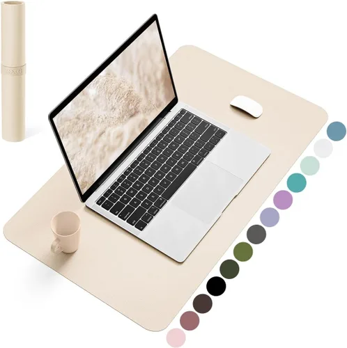 Vista 44 de YSAGi Alfombrilla de Escritorio de Cuero Antideslizante, Alfombrilla de Teclado para Escritorio de Computadora Portátil Impermeable, Protector