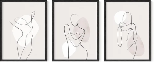 Vista 42 de HAUS AND HUES - Arte de póster Bauhaus - Juego de 3 arte de pared abstracto moderno, pósteres vintage e impresiones, arte de pared azul y amarillo