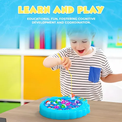 Vista 12 de IPIDIPI TOYS Juego de pesca para niños, 21 peces y 4 bastones - azul