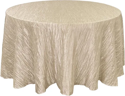 Vista 15 de YOUR CHAIR COVERS - Mantel redondo de 90 pulgadas con arrugas color rubor de tafetán – Elegante mantel brillante para bodas, fiestas y eventos