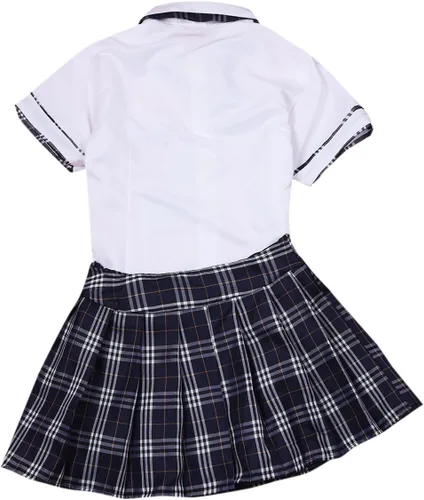 Vista 7 de Conjunto de lencería para mujer con falda plisada y uniforme de marinero, disfraz de anime japonés para cosplay