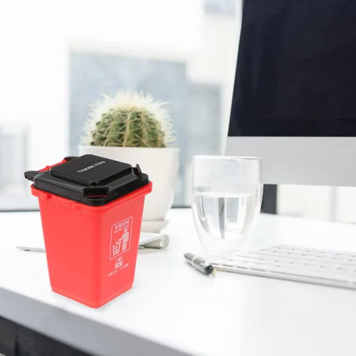 Vista 3 de Alipis 2 mini botes de basura y reciclaje en la acera, cubo de basura para bolígrafo, portavasos, brochas de maquillaje, organizador de escritorio