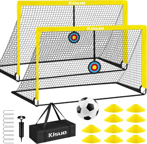 Vista 11 de Soccer Goal, Kids Soccer Goals for Backyard Set of 2, Pop Up Soccer Net Negro