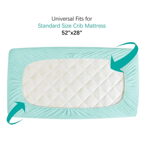 Vista 5 de Sábanas Protectoras de Colchón para Cuna Impermeables Paquete de 2, Funda Acolchada de Protector de Colchón para Cuna Ajustable para Colchón de Cama