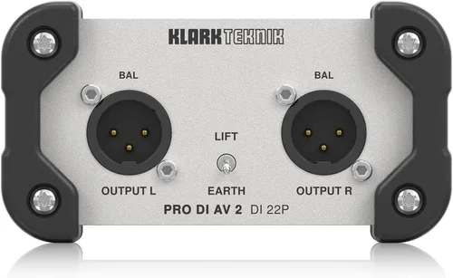 Vista 2 de Klark teknik PRO DI AV 2 DI 22P Caja DI estéreo pasiva con transformadores Midas y rango dinámico extendido