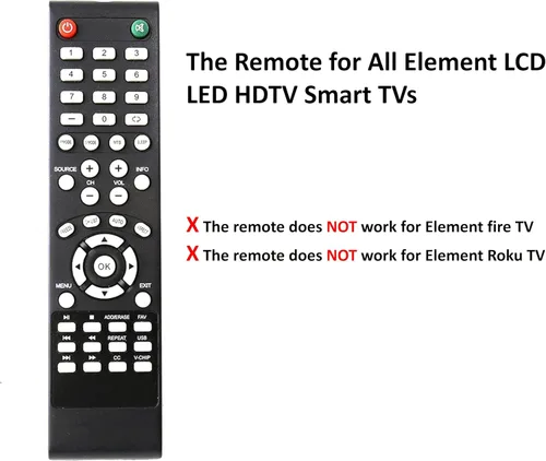 Vista 4 de Reemplazo universal del mando a distancia para Element TV, no para Fire & Roku TV