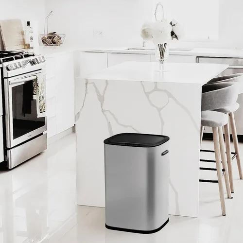 Vista 7 de Fashionwu Basurero de cocina de 55 litros/14.5 galones, bote de basura automático con sensor de movimiento y sin tacto, diseño silencioso