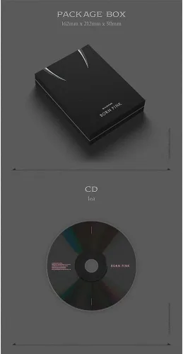 Vista 3 de dreamus [Regalo oficial de la tienda] BORNPINK 2nd Álbum [BORN PINK] SET DE CAJAS [NEGRO] + Póster plegado pre-pedido, YGP0181
