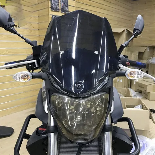 Vista 6 de GLoyer Motorcycle Windshield Compatible with MT 03 MT03 Accessories ABS Windshield WindScreen with Mounting Bracket Compatible with MT-03 2016 2017