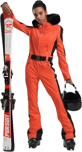 Vista 13 de GSOU SNOW Traje de esquí para mujer, traje de nieve de una pieza, para snowboard, delgado, aislante, impermeable, resistente al viento