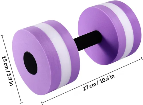 Vista 9 de BESPORTBLE 2 mancuernas acuáticas, mancuernas de agua para ejercicio y piscina, mancuernas de EVA flotantes para niños y adultos, natación