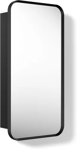Vista 30 de Kohler 35573-BNL Verdera® - Espejo de gabinete de medicina enmarcado, diseño cápsula, interior espejado, gabinete de baño, estantes de vidrio