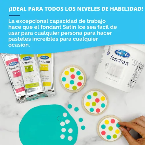 Vista 8 de Fondant de satén de Satin Ice para decorar pasteles, negro (4.4 onzas)