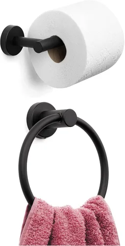 Vista 10 de Marmolux Acc - Toallero con forma de anilla cepillado dorado - Moderno soporte para toallas de mano - Barra de toallas de baño de acero inoxidable