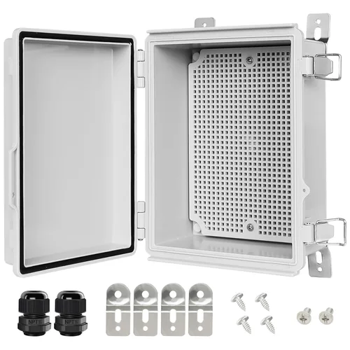 Vista 21 de LeMotech Caja Eléctrica, IP67 Impermeable con Bisagras Cubierta Transparente Pestillo de Acero Inoxidable Caja de Conexiones, Carcasa Eléctrica