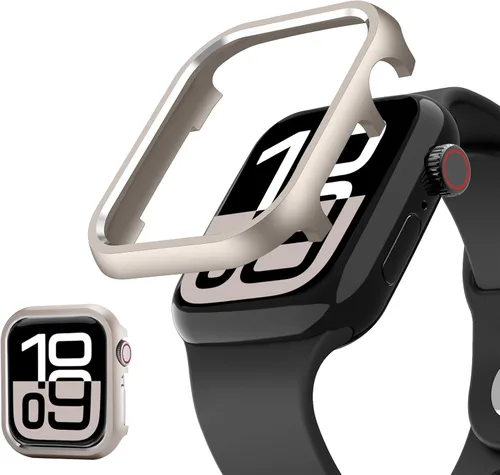 Vista 11 de NINKI Funda protectora delgada de aluminio para Apple Watch 11 de 1.654 in 2025 y serie 10 de 1.654 in 2024, [sin protector de pantalla] Funda Negro