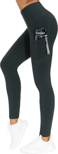Vista 5 de The Gym People - Pantalones deportivos gruesos de tiro alto, con bolsillos y control de abdomen, leggings para entrenar, correr, hacer yoga