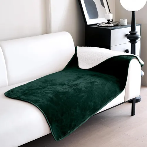 Vista 27 de gogobunny Manta de cama impermeable, manta reversible de forro polar Sherpa para perro, cachorro y gato, funda para muebles que protege la cama Beige