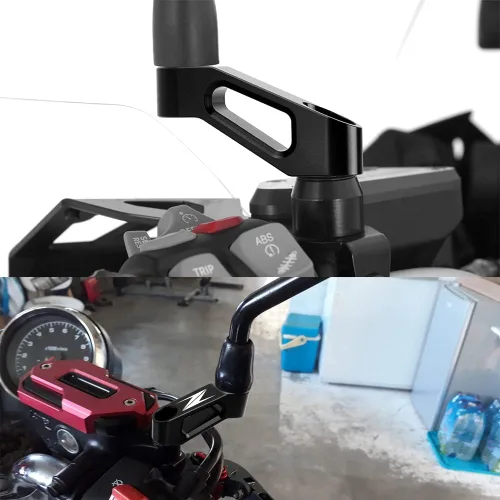 Vista 2 de Para Z250 Z300 Z400 Z650 Z750 Z800 Z900 Z1000 Zh2 Cualquier año Motocicleta Retrovisor Elevadores z 1000 900 800 750 650 400 300 250 Accesorios Negro