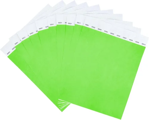 Vista 10 de DGBDPACK 100 pulseras de 1 a 100 números consecutivos, impermeables, a prueba de desgarros, pulseras de admisión, entradas (azul)